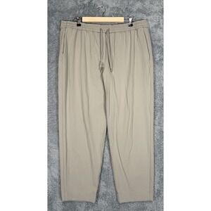 Lululemon Luxtreme Pants Womens XL x 27" Tan Tapered Leg Drawstring LW5FWDS